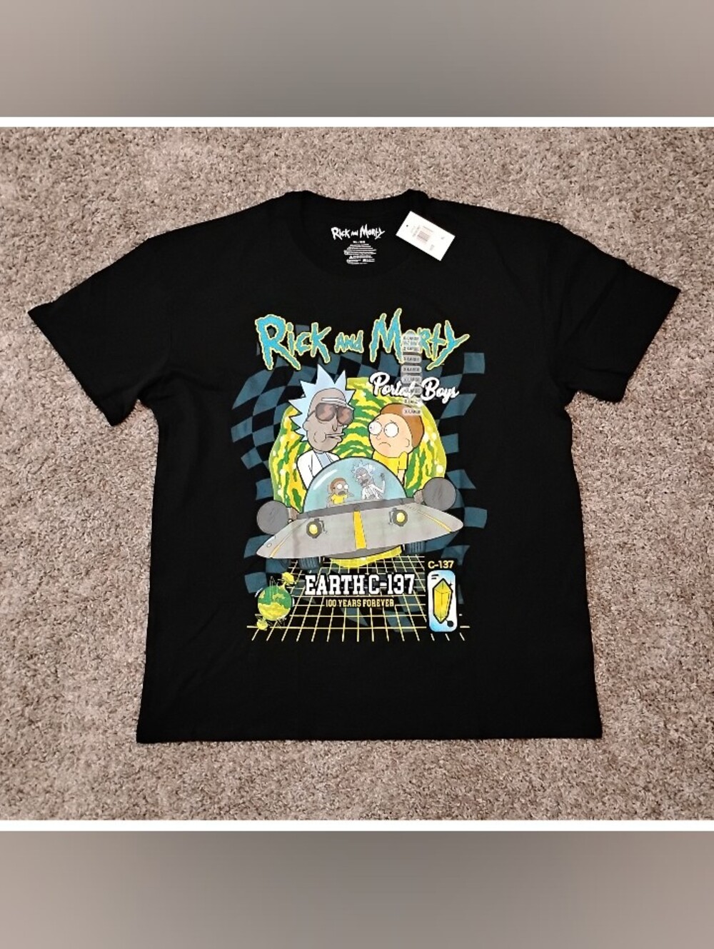 NWT Rick and Morty "Portal Boys" Earth C-137 Graphic T-Shirt